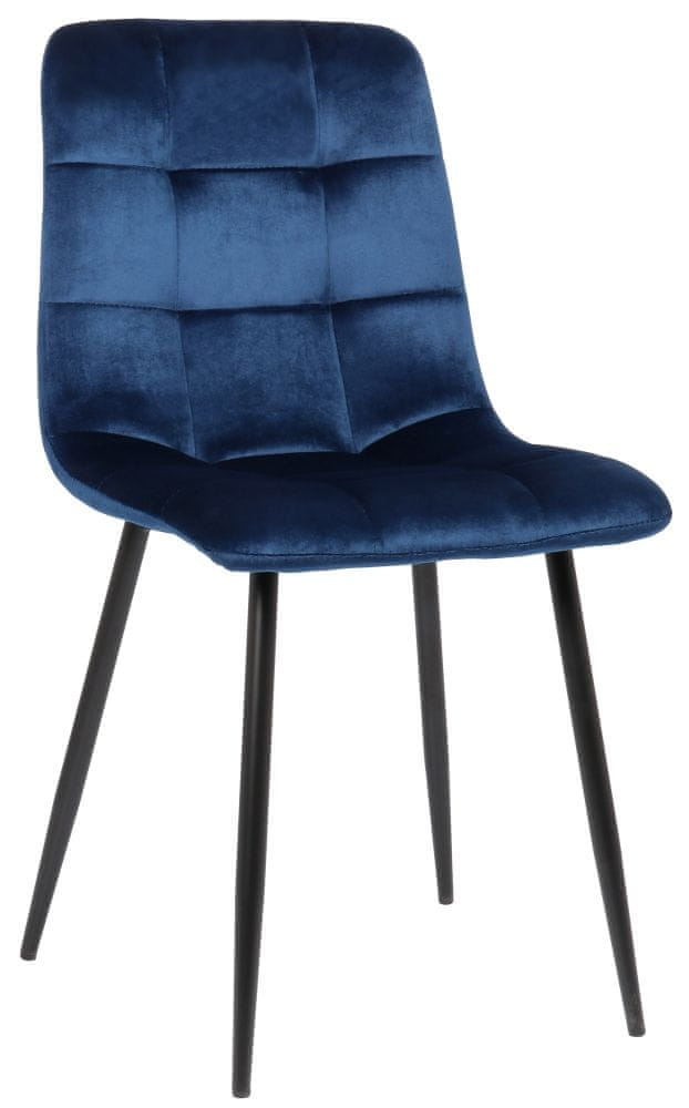 BHM Germany Jedálenská stolička Tilde, zamat, modrá